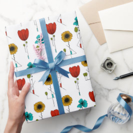 Hedendaagse Art Noveau bloemmotief Cadeaupapier