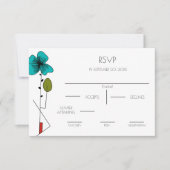 Hedendaagse Art Noveau Floral RSVP met maaltijden Kaartje (Voorkant)