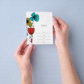 Hedendaagse Art Noveau Floral Wedding Menu (Hand)