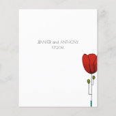 Hedendaagse Art Noveau Floral Wedding Menu (Achterkant)