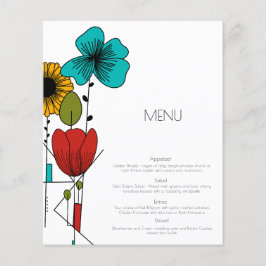 Hedendaagse Art Noveau Floral Wedding Menu