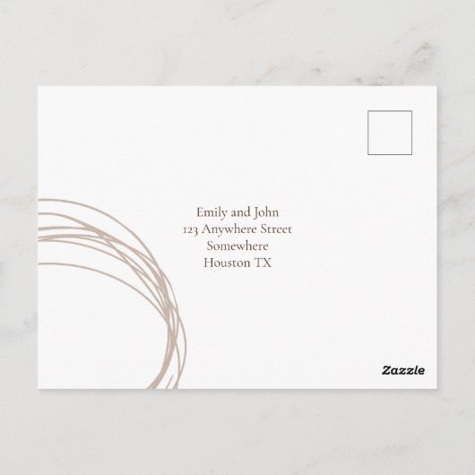 Hedendaagse Arty Circulaire Lijnen Bruiloft RSVP Briefkaart (Achterkant)