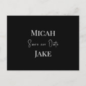 Hedendaagse B/W bruiloft Bewaar onze datum Briefkaart (Voorkant)