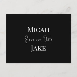 Hedendaagse B/W bruiloft Bewaar onze datum Briefkaart