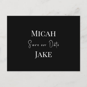 Hedendaagse B/W bruiloft Bewaar onze datum Briefkaart