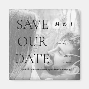 Hedendaagse B/W Foto Monogram Save Our Date Magneet