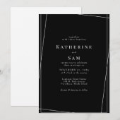 Hedendaagse B/W Geometrische Geen Ouders Bruiloft Kaart (Voorkant / Achterkant)