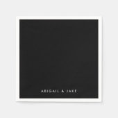 Hedendaagse B / W gepersonaliseerde namen bruiloft Servet (Voorkant)