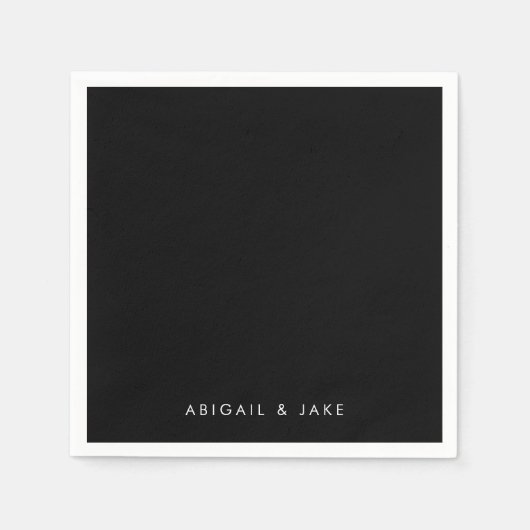 Hedendaagse B / W gepersonaliseerde namen bruiloft Servet (Voorkant)