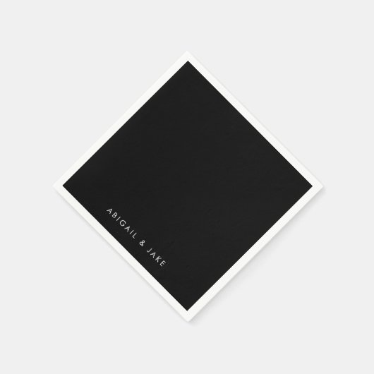 Hedendaagse B / W gepersonaliseerde namen bruiloft Servet (Hoek)