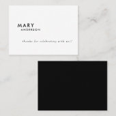 Hedendaagse B / W gepersonaliseerde trouwplaatskaa Plaatskaartje (Voorkant / Achterkant)