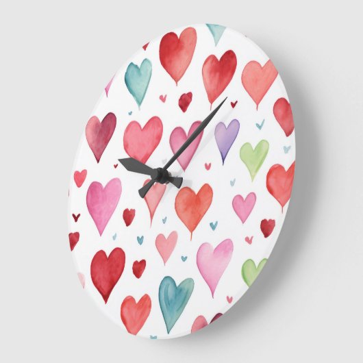 Hedendaagse Baby Girl Nursery Heart Pattern Grote Klok (Hoek)