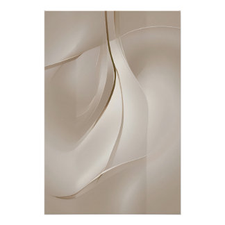 Hedendaagse Beige Abstracte Kunst Perfect Poster