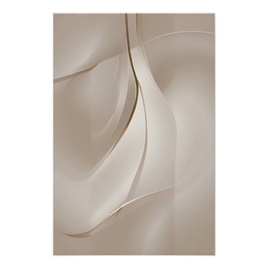Hedendaagse Beige Abstracte Kunst Perfect Poster (Voorkant)