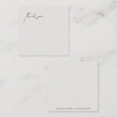 Hedendaagse Beige bruiloft blanco dank u Notitiekaartje (Voorkant / Achterkant)