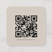 Hedendaagse Beige Huwelijksdetailkaart met QR-code Informatiekaartje (Achterkant)