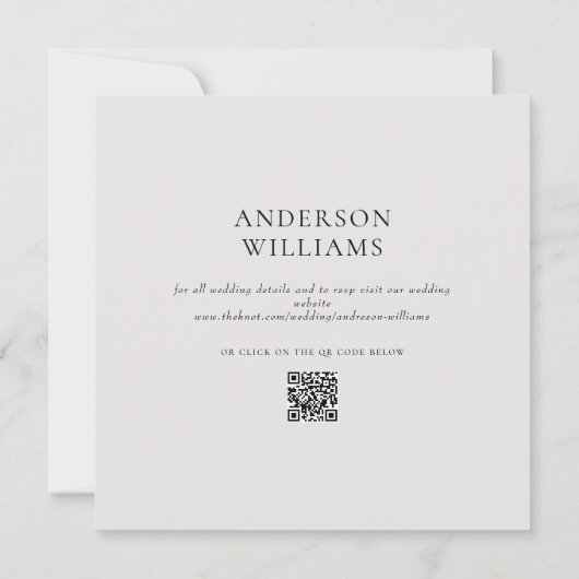 Hedendaagse Beige Voor Jou Vierkante Trouw QR Kaart (Achterkant)