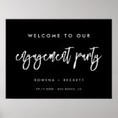 Hedendaagse black Engagement party welkom Poster (Voorkant)