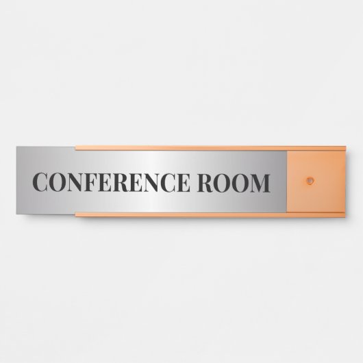 Hedendaagse Black & Faux Silver Kantoor afdeling Deurbordje (Voorkant)