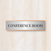 Hedendaagse Black & Faux Silver Kantoor afdeling Deurbordje (Voorkant)