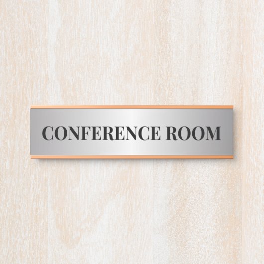 Hedendaagse Black & Faux Silver Kantoor afdeling Deurbordje (Voorkant)