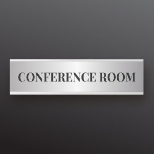 Hedendaagse Black & Faux Silver Kantoor afdeling Deurbordje