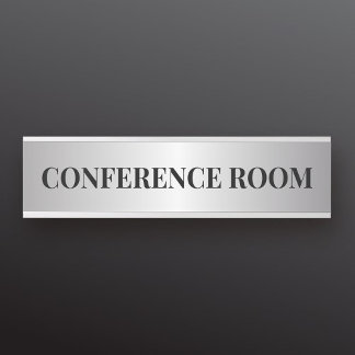 Hedendaagse Black & Faux Silver Kantoor afdeling Deurbordje