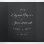 Hedendaagse Black Papercut Mandala bruiloft Drieluik Uitnodiging (Binnenkant midden)