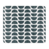 Hedendaagse blauw Abstracte geometrische print Snijplank (Voorkant)