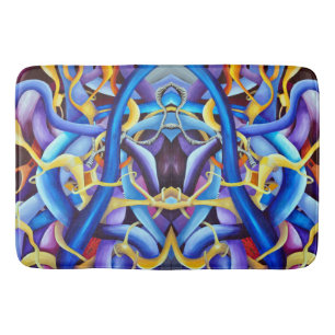 Hedendaagse Blauwe Abstracte optische illusie Badmat