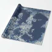 Hedendaagse Blauwe Bloemen Cyanotype Fotografie Cadeaupapier (Uitgerold)