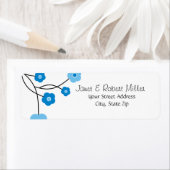 Hedendaagse Blauwe Bloemen Mailen Adresetiketten Etiket (Insitu)