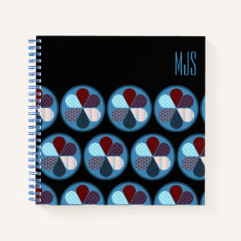 HEDENDAAGSE BLAUWE GEOMETRISCHE VORMEN CIRKELPATRO NOTITIEBOEK