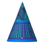 HEDENDAAGSE BLAUWE GROENE PAUW VEREN PATROON FEESTHOEDJES (Links)