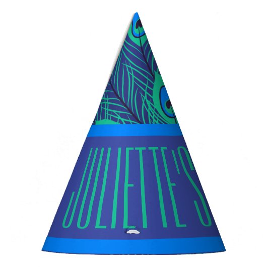 HEDENDAAGSE BLAUWE GROENE PAUW VEREN PATROON FEESTHOEDJES (Links)