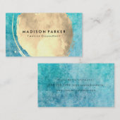 Hedendaagse blauwe textuur Waterverf geborsteld Visitekaartje (Voorkant / Achterkant)