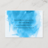 Hedendaagse blauwe Waterverf geborsteld Visitekaartje (Achterkant)