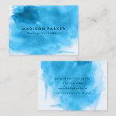 Hedendaagse blauwe Waterverf geborsteld Visitekaartje (Voorkant / Achterkant)