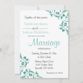 Hedendaagse Blauwgroen Bloemenrol Kaart (Voorkant)