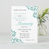 Hedendaagse Blauwgroen Bloemenrol Kaart (Staand voorkant)