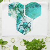 hedendaagse Blauwgroen kunstfotografie Theedoek (Gevouwen)