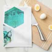 hedendaagse Blauwgroen kunstfotografie Theedoek (Quarter Fold)