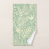 Hedendaagse bloemen groen bad handdoek (Handdoek)