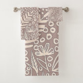 Hedendaagse bloemen groen bad handdoek (Insitu)