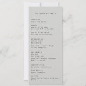 Hedendaagse bloemenbruiloft programma (Achterkant)