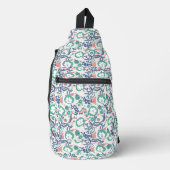 Hedendaagse bloemendoodleprint sling bag (Voorkant)