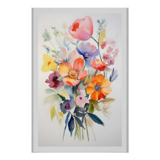 Hedendaagse bloemige wanddecoratie kunst # 1