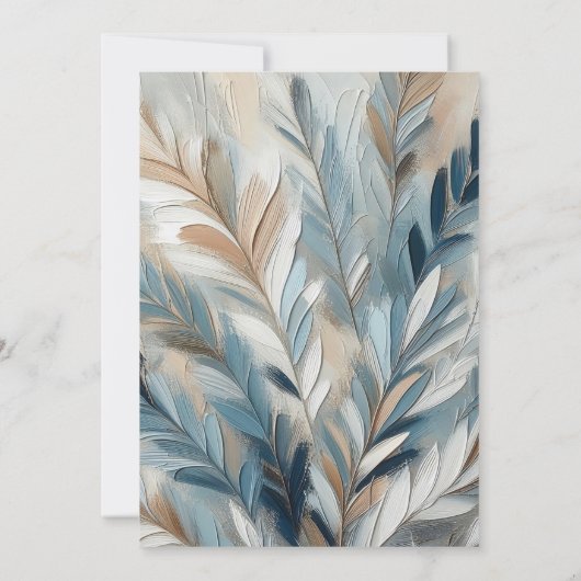 Hedendaagse Blue Elegance Commitment Ceremony Kaart (Achterkant)