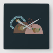 Hedendaagse Boho Rustic Vierkante Klok (Voorkant)