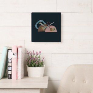 Hedendaagse Boho Rustic Vierkante Klok